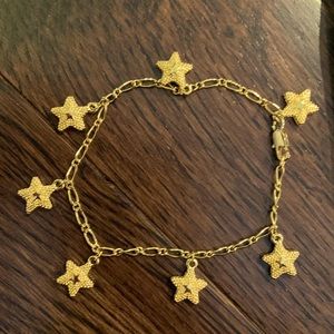 Starfish charm 18K gold layered sterling silver bracelet